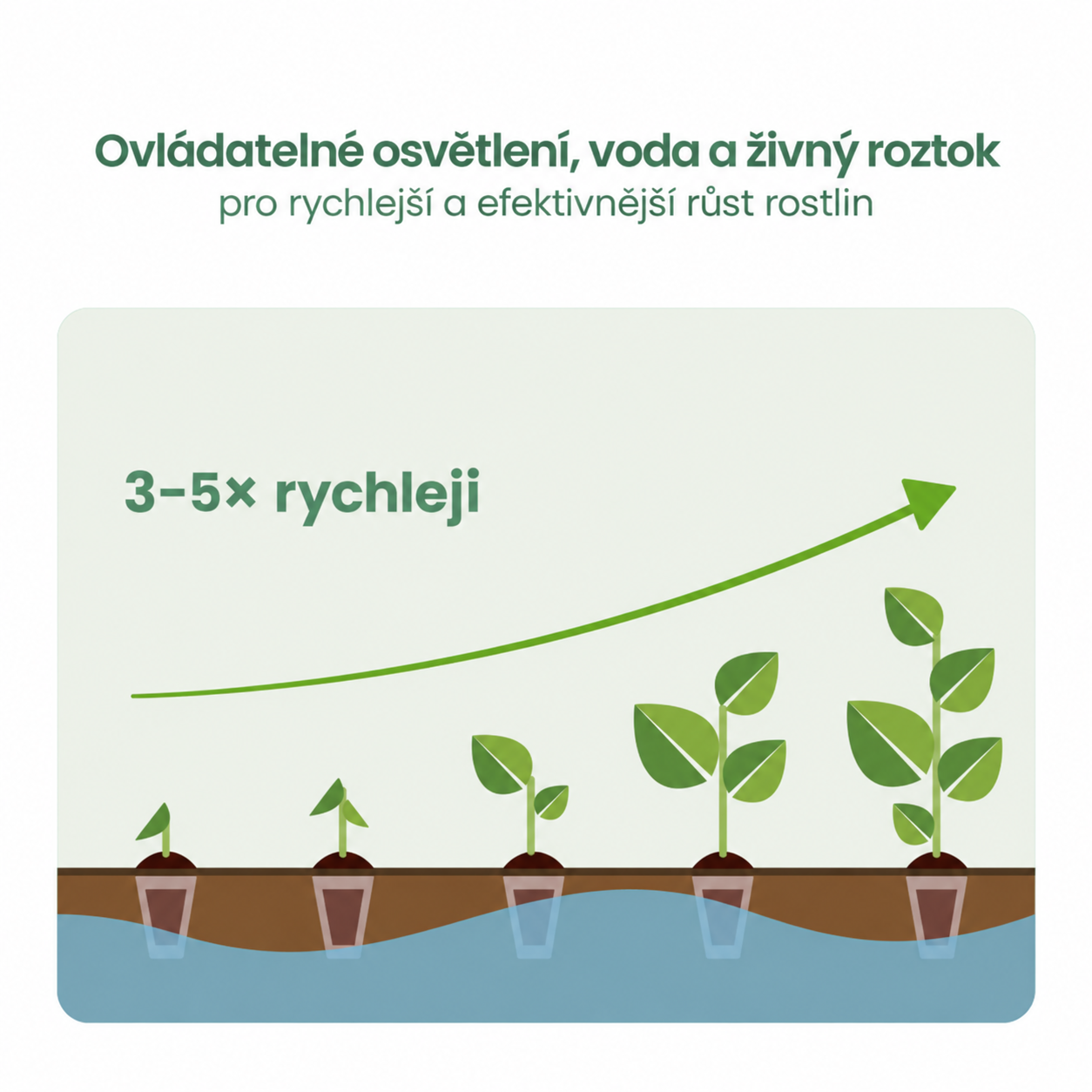 Růst rostlin v hydroponické zahrádce EcoXzone