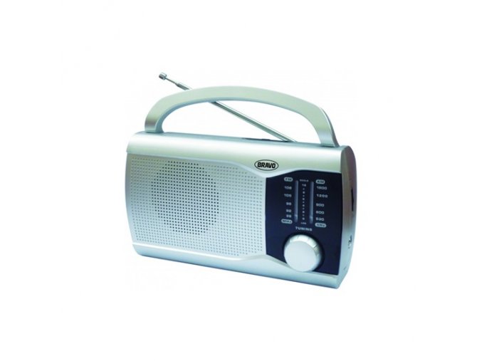 129743 bravo b 6009 prenosne radio stribrne