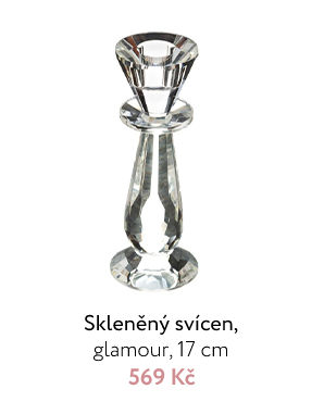 Skleněný svícen, 17 cm