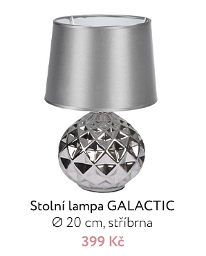 Stolní lampa GALACTIC, Ø 20 cm, stříbrna