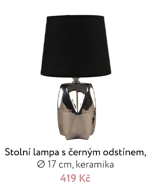 Stolní lampa s černým odstínem, Ø 17 cm, keramika