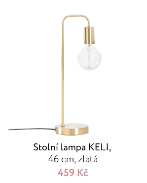 Stolní lampa KELI, 46 cm, zlatá