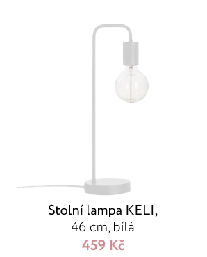 Stolní lampa KELI, 46 cm, bílá