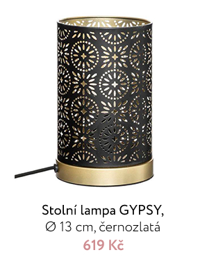 Stolní lampa GYPSY, Ø 13 cm, černozlatá