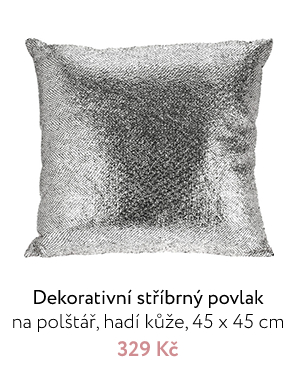 Dekorativní stříbrný povlak na polštář, hadí kůže, 45 x 45 cm