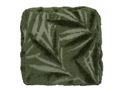 Polštářek na sezení na podlaze Miska, vzor listů, 48 x 48 x 14 cm