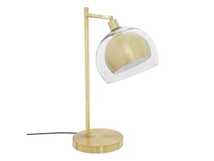 Zlatá noční lampa glamour, kov a sklo, 48 cm