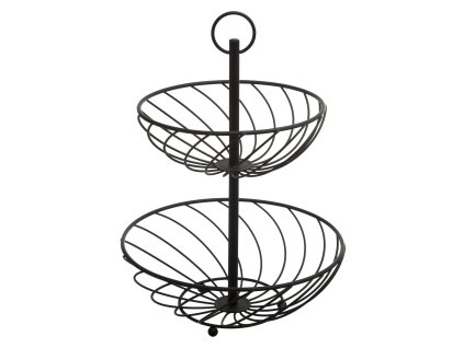 Kovový stojan, 2 košíky, dvoupatrový, výška 38 cm