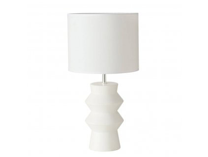 Stolní lampa Whitia, bavlněné stínítko, Ø 25 cm