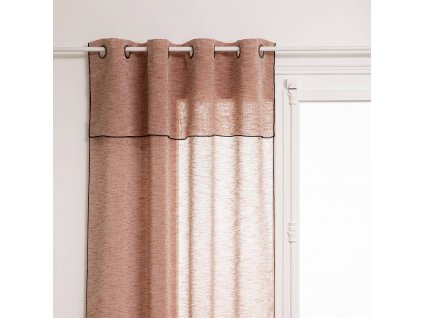 Bavlněný závěs s kroužky ANJALI, 140 x 240 cm, růžový