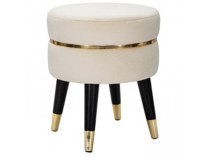 Měkký sametový taburet ze zlatým zdobením, 35 x 40,5 cm