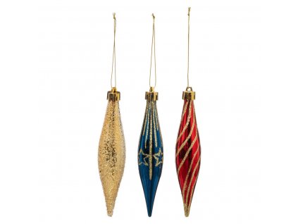 Vánoční ozdoby z umělé hmoty, 3 kusy, vícebarevné