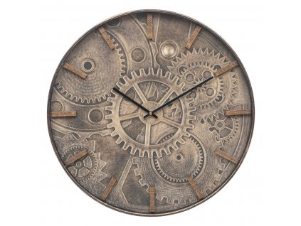 Nástěnné hodiny s ilustrací mechanismu na ciferníku, Ø 50 cm