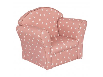 Židle pro dítě CLASSIC, se srdíčky, pudrově růžová