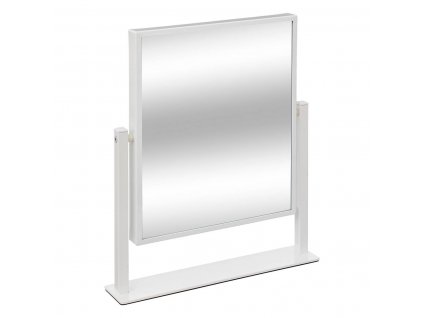 Stolní otočné kosmetické zrcadlo, bílé, výš. 37,3 cm