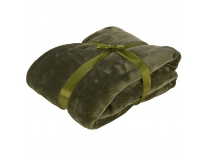 Plyšová deka, zelená, 130 x 160 cm