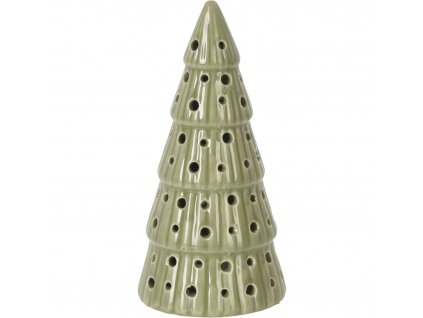 Porcelánový vánoční stromeček LED, hvězdy, 14 cm