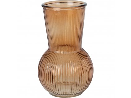 Váza ze žebrovaného skla, 20 cm