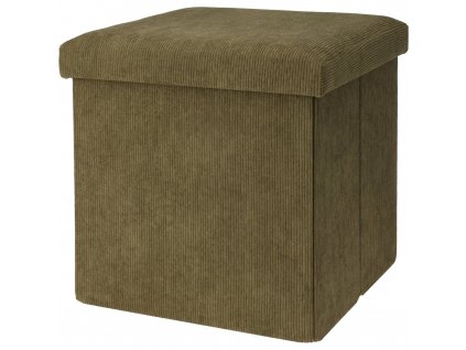 Skládací pouf s manšestrovou úpravou, 38 x 38 x 38 cm