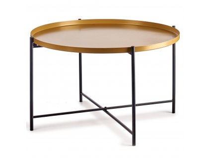 Nízký kávový stolek se zlatým blatem, ? 76,5 cm