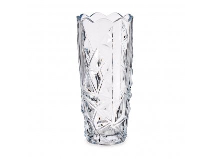 Vyřezávaná skleněná váza, 19,5 cm