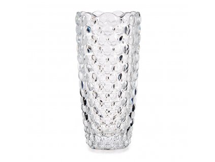 Vyřezávaná skleněná váza, 19,5 cm