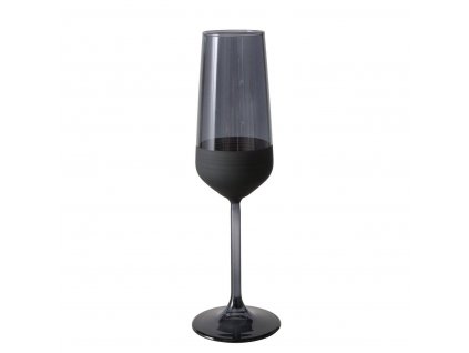 Černá sklenice na šampanské MOLUNA, 195 ml