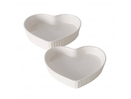 Keramické zapekací nádoby ve tvaru srdce, 2 ks