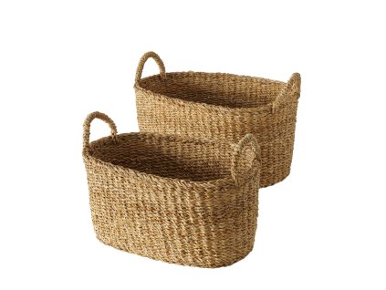 Úložné koše s rukojetí SOPHY, ručné pletené, 2 ks