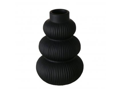 Keremická černá váza MAURICE, 21 cm