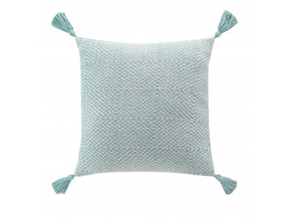 Dekorační bavlněný polštář LOUISETTE, 40 x 40 cm, modrý
