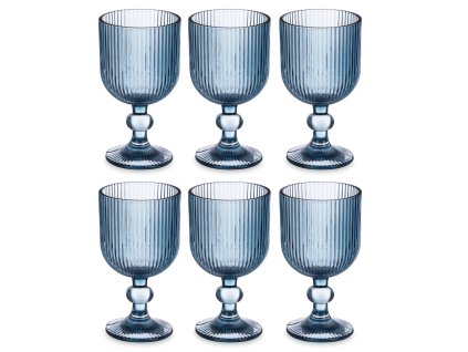 Sada sklenic na víno LINES z rýhovaného skla, 6 kusů, 260 ml
