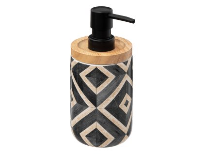 Dávkovač mýdla HAPACHE, etnický vzor, Ø 7,7 cm, černá