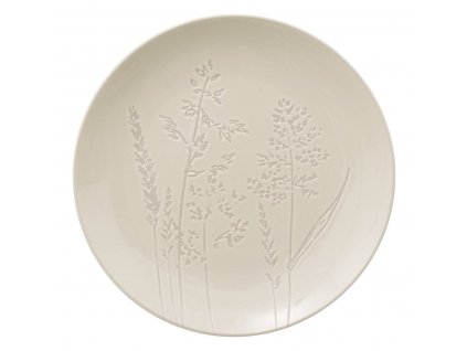 Obědový bílý talíř z kameniny ELSA, polní květy, Ø 27 cm