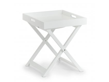 Odkládací stolek s podnosem, MDF, 40 x 40 x 46,5 cm