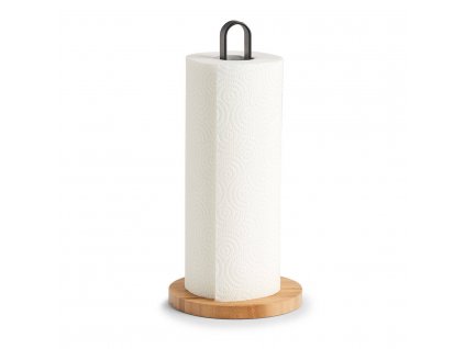 Stojan na papírové ručníky s bambusovým táckem, Ø 15 x 31,5 cm