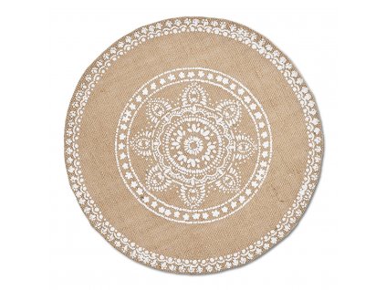 Jutová stolní podložka MANDALA, Ø 38 cm
