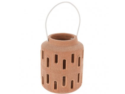 Lucerna na svíčku, kovový držák, 10 x 13 cm, vícebarevná