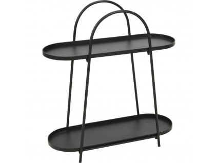 Boční stolek pro pohovku, dvě úrovně, černý, 70 x 25 x 76 cm