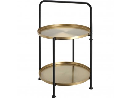 Boční stolek k pohovce, zlaté tácky, Ø 45 cm