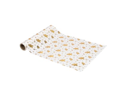Běhoun na stůl se zlatým vzorem perníku, 28 x 300 cm