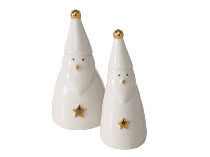 2 poercálnové figurky JELKI, bílí Mikulášové