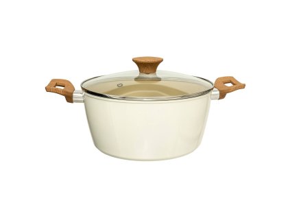 Hliníkový hrnec HARMONY s dřevěnými úchyty, 25 cm