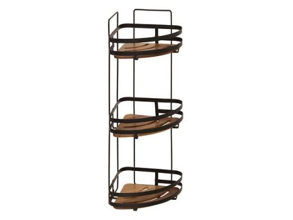 Rohová polička do sprchy BLACKACIA, bez vrtání, 23,5 x 19,5 x 55 cm