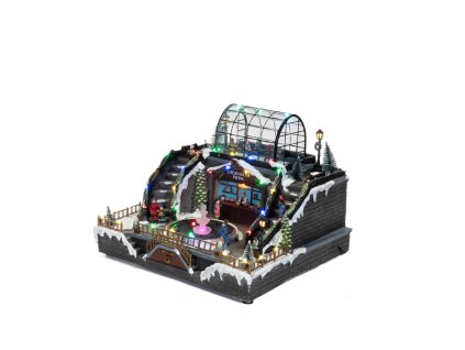 Vánoční scéna, kluziště s LED osvětlením