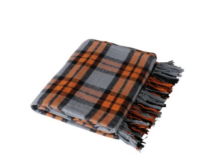 Bavlněná deka s třásněmi KARO, 180 x 140 cm