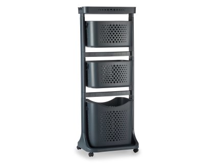 Plastový regál do šatníku se 3 koši COMFY PLACES, 42 x 30 x 108 cm