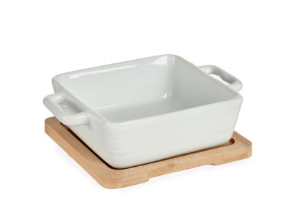 Zapékací miska na bambusovém tácu ATENA, 300 ml