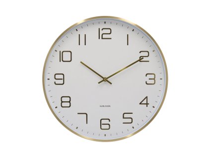 Nástěnné hodiny ELEGANCE GLOW, Ø 40 cm, bílé