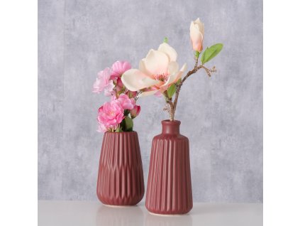 Porcelánová váza, ESKO, 17 cm, vínová barva